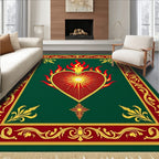 Sacred Heart Of Flames Green Rug