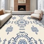 Blue Ivory Classic Floral Medallion Rug