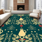 Cream Pitcher and Fern Repeating Pattern Rug