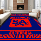 Bold Orange BA Monogram Blue Rug