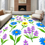 Blue Yellow Purple Floral Meadow Rug