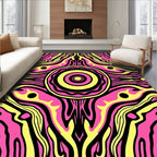 Psychedelic Pink Yellow Striped Eye Rug