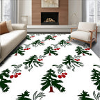 Dark Green Pine Berry Garland Rug