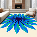 Blue Green Petal Radial Rug