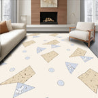 Cracked Earth Blue Fawn Triangles Rug