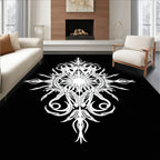 Monochromatic Dark Fantasy Crest Rug