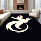 Spooky Cream Ghost Bat Figure Rug
