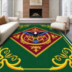 Emerald Green Golden Eagle Medallion Rug