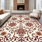 Crimson and Gold Vintage Floral Medallion Rug