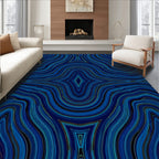 Midnight Blue Agate Swirl Rug
