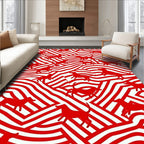 Red Dog Waves Rug
