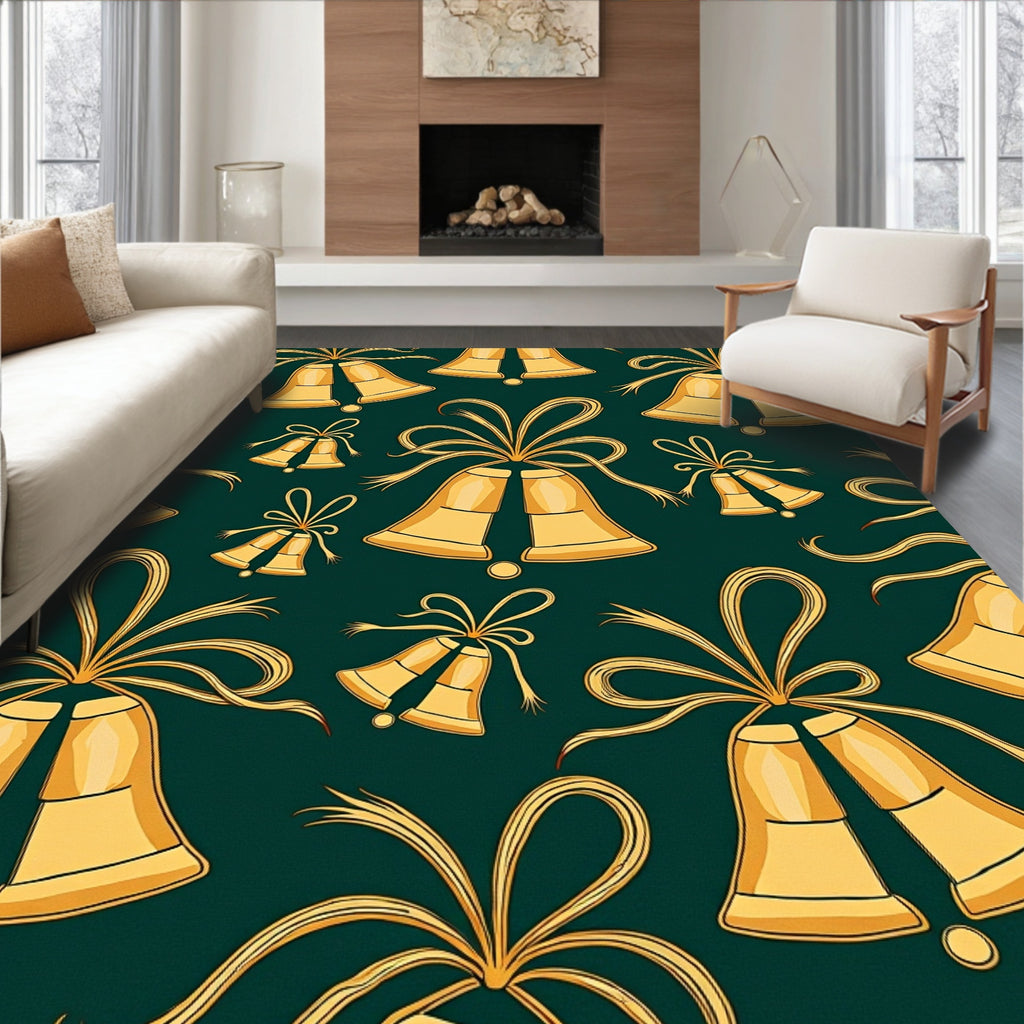 Golden Bow Bells Festive Collection Rug