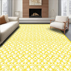 Whimsical Yellow Scroll Medallion Rug