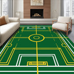 Green Yellow Court Lines Rug