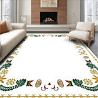 Golden Leaf and Star Embellished Border Rug