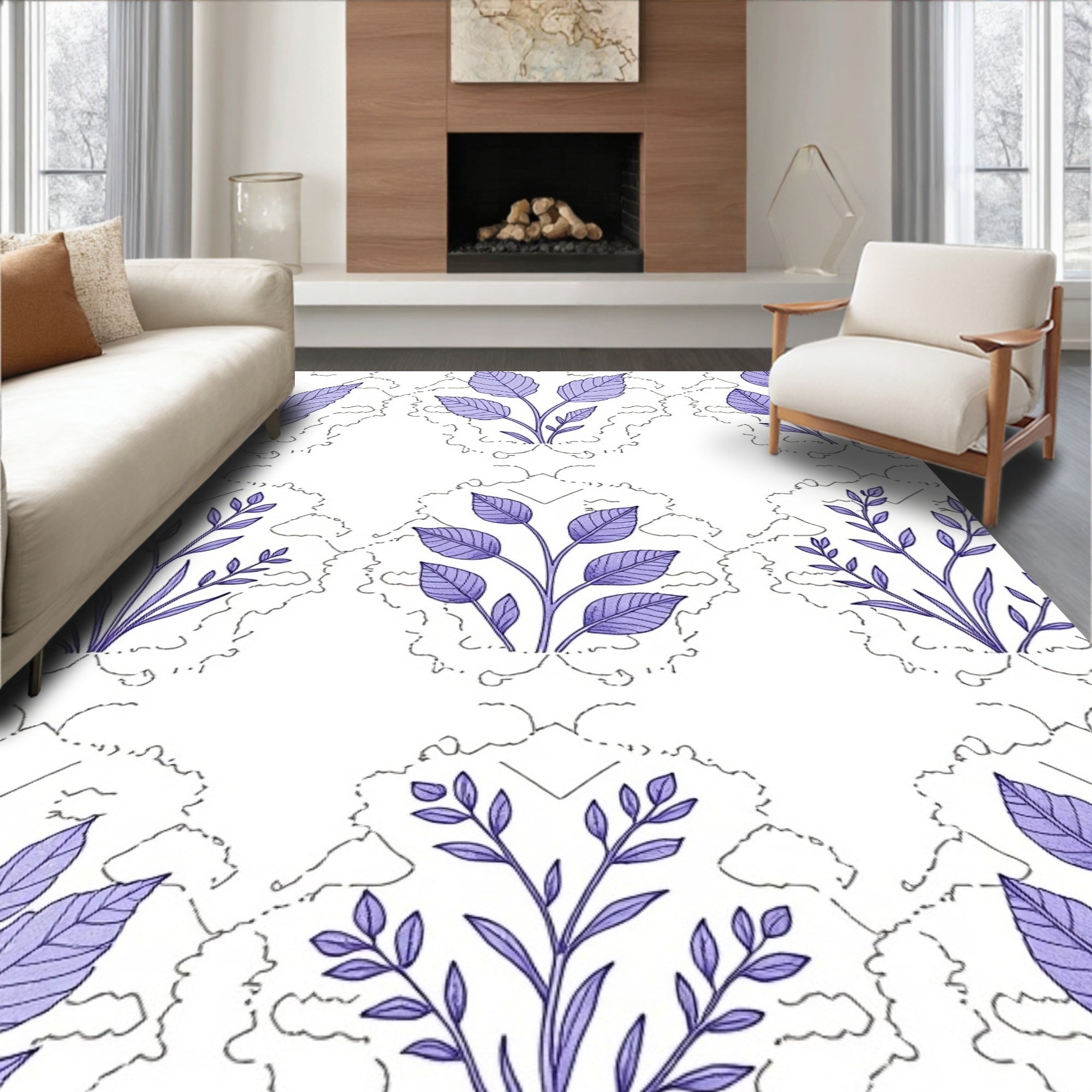 Orchid Purple Botanical Garden Rug