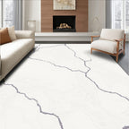 Pale Gray Veined Marble Surface Rug