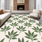 Earthy Green Leafy Branch Repeat Rug
