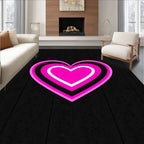 Hot Pink Layered Heart Rug