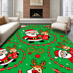 Christmas Santa And Reindeer Joyful Gifts Rug
