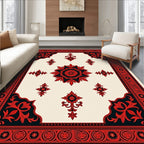 Ornate Crimson Blossom Central Field Rug