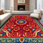 Scarlet Floral Medallion Border Rug
