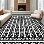 Monochromatic Bold Ethnic Stripe Rug