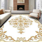 Golden Baroque Grand Medallion Accent Rug