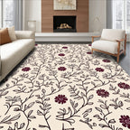 Burgundy Floral Botanical Vine Rug