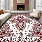Rich Crimson Intricate Mandala Harmony Rug