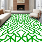 Vibrant Emerald Intertwined Lattice Rug