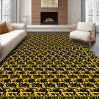 Bold Yellow Organic Lattice Rug