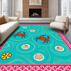 Bright Red Crab Marine Life Rug