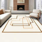 Modern Terracotta Geometric Nested Forms Rug