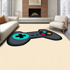 Retro Gray Video Game Controller Accent Rug