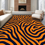 Bold Orange Navy Wave Rug