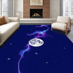 Cosmic Moon Nebula Lightning Galaxy Rug