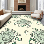 Pale Mint Swirl Floral Swirls Rug