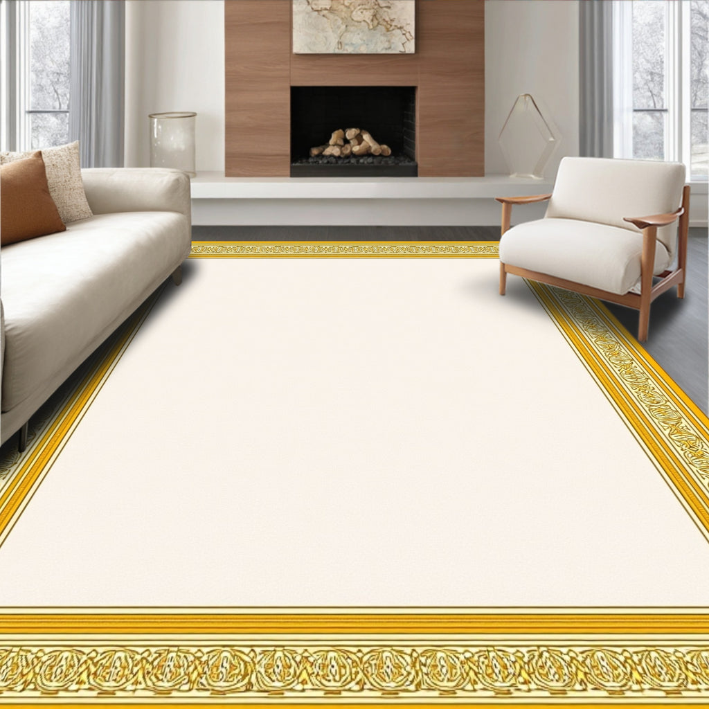 Regal Gold Ornate Border Rug