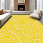 Golden Swirls Abstract Line Rug