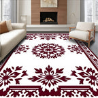 Crimson Bloom Central Medallion Border Rug