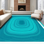 Teal Gradient Nested Square Art Rug