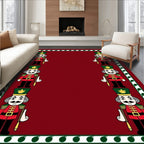 Crimson Red Nutcracker Soldiers Border Rug