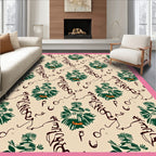 Green Tribal Face Cream Abstract Rug