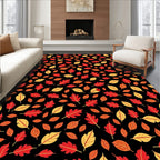 Red Orange Yellow Fall Leaf Scatter Rug
