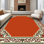 Antique Red Floral Vine Border Rug