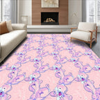 Whimsical Pink Poodle Abstract Rug
