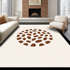 Organic Brown Polka Dot Circle Rug