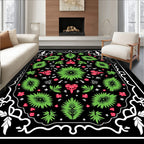 Tropical Fern and Orchid Garden Rug