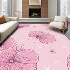 Pink Floral Starburst Background Rug